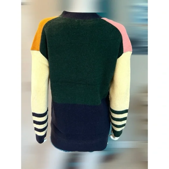 HEM & THREAD Beautiful color block button front cardigan S M L - Picture 5 of 7